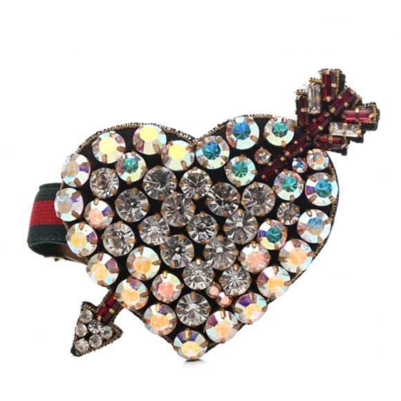 GUCCI Web Crystal Heart Bracelet - Picture 1 of 3